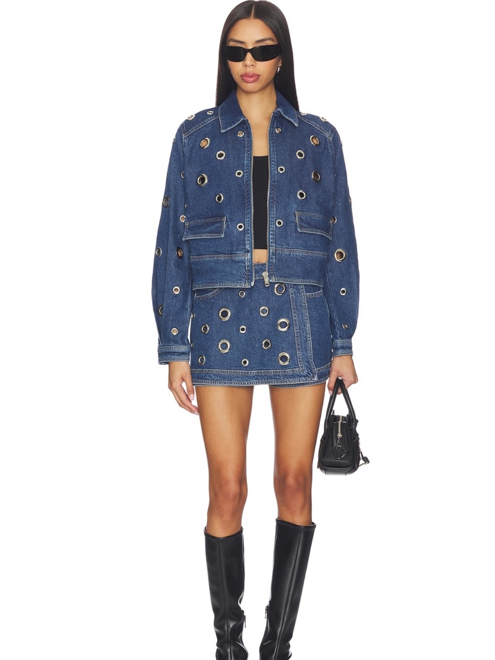 cinq a sept Denim Harriet Jacket in Tide - Picture 5 of 10